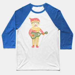 Cute santa claus boy playing guitar Baseball T-Shirt